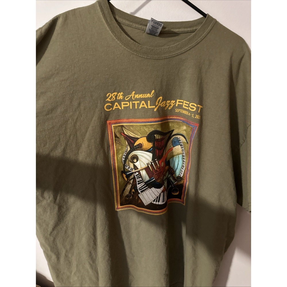 Capital Jazz Fest 2021  Sept 28th Annual T Shirt 2XL Green Gilden Ultra Cotton